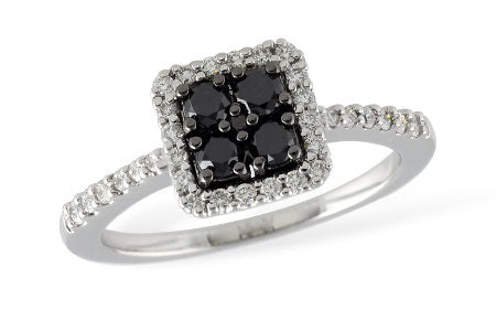 Allison Kaufman Black Diamond Ring in 14K White Gold, 0.58 ctw