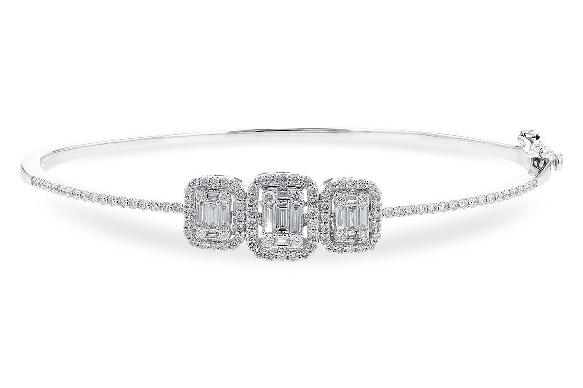 Allison Kaufman Diamond Bangle Bracelet in 14K White Gold, 1.00 ctw (B1373)