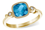 Allison Kaufman Blue Topaz & Diamond Ring in 14K Yellow Gold, 1.71 ctw