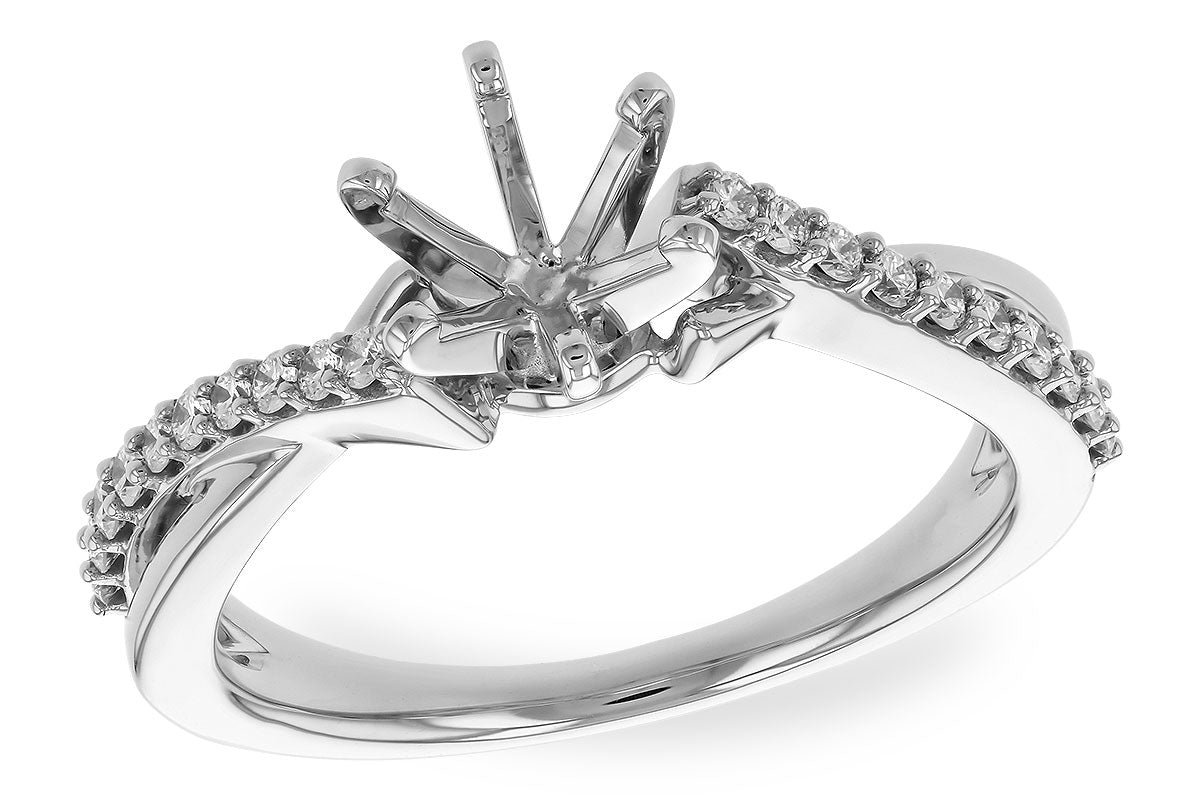 Allison Kaufman Diamond Engagement Ring Semi-Mount in 14K White Gold, 0.24 ctw (L7866)