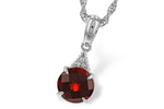 Allison Kaufman Garnet & Diamond Necklace in 14K White Gold, 1.47 ctw