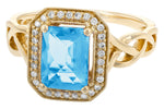 Allison Kaufman Blue Topaz & Diamond Ring in 14K Yellow Gold, 1.88 ctw, alternate view