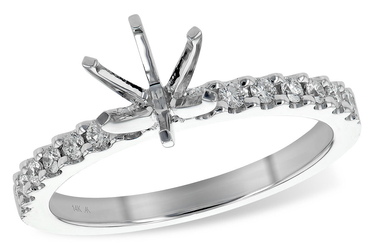 Allison Kaufman Diamond Engagement Ring Semi-Mount in 14K White Gold, 0.25 ctw (L7691)