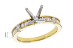 Allison Kaufman Baguette Diamond Engagement Ring Semi-Mount in 14K Yellow Gold, 0.40 ctw, alternate view