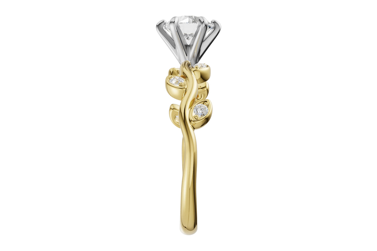 Allison Kaufman Diamond Engagement Ring Semi-Mount in 14K Yellow Gold, 0.12 ctw (L7834), alternate view