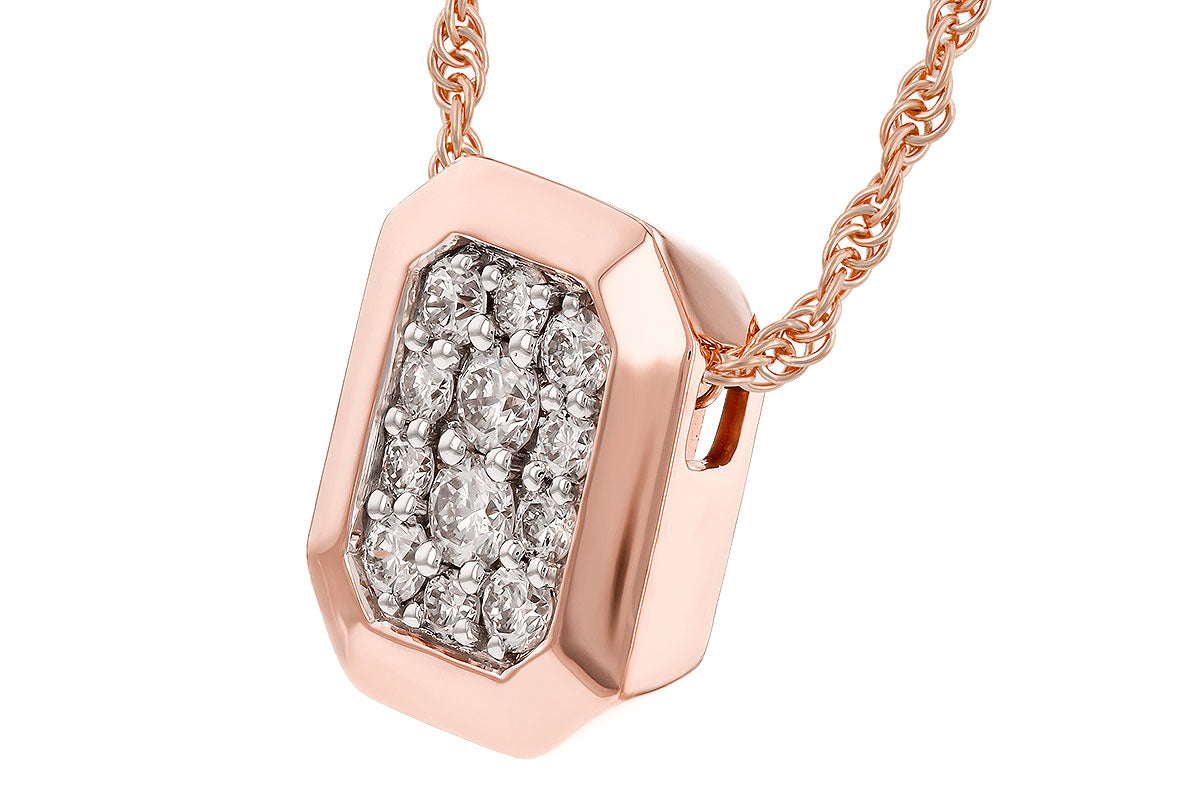 Allison Kaufman Diamond Necklace in 14K Rose Gold, 0.25 ctw (N8710), alternate view