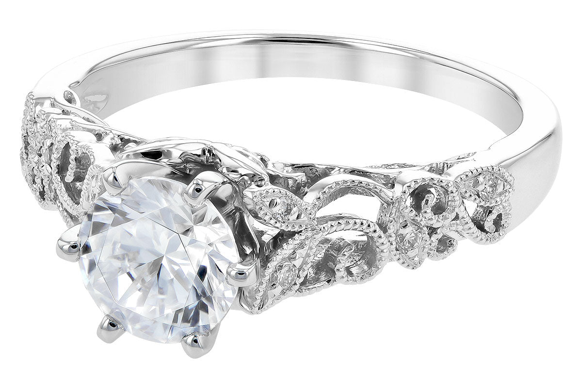 Allison Kaufman Diamond Engagement Ring Semi-Mount in 14K White Gold, 0.06 ctw (L7719), alternate view