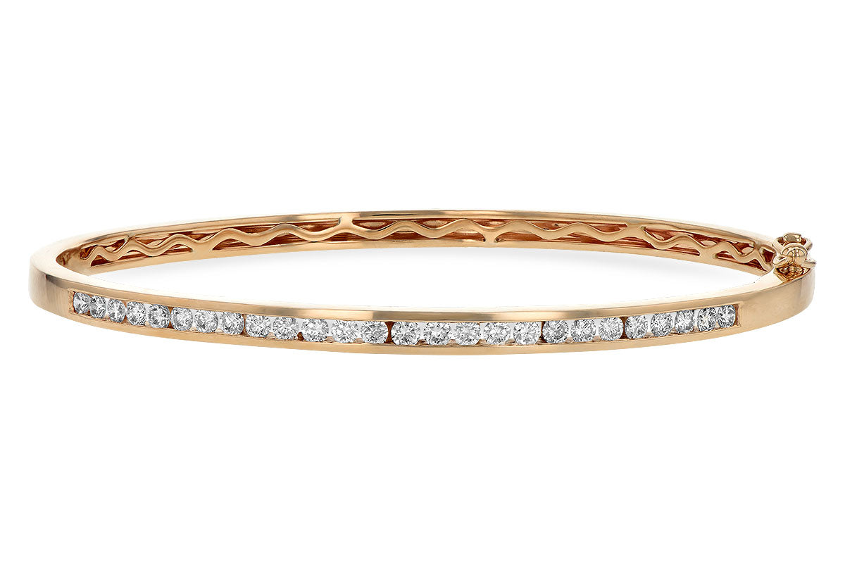 Allison Kaufman Diamond Bangle Bracelet in 14K Rose Gold, 1.00 ctw