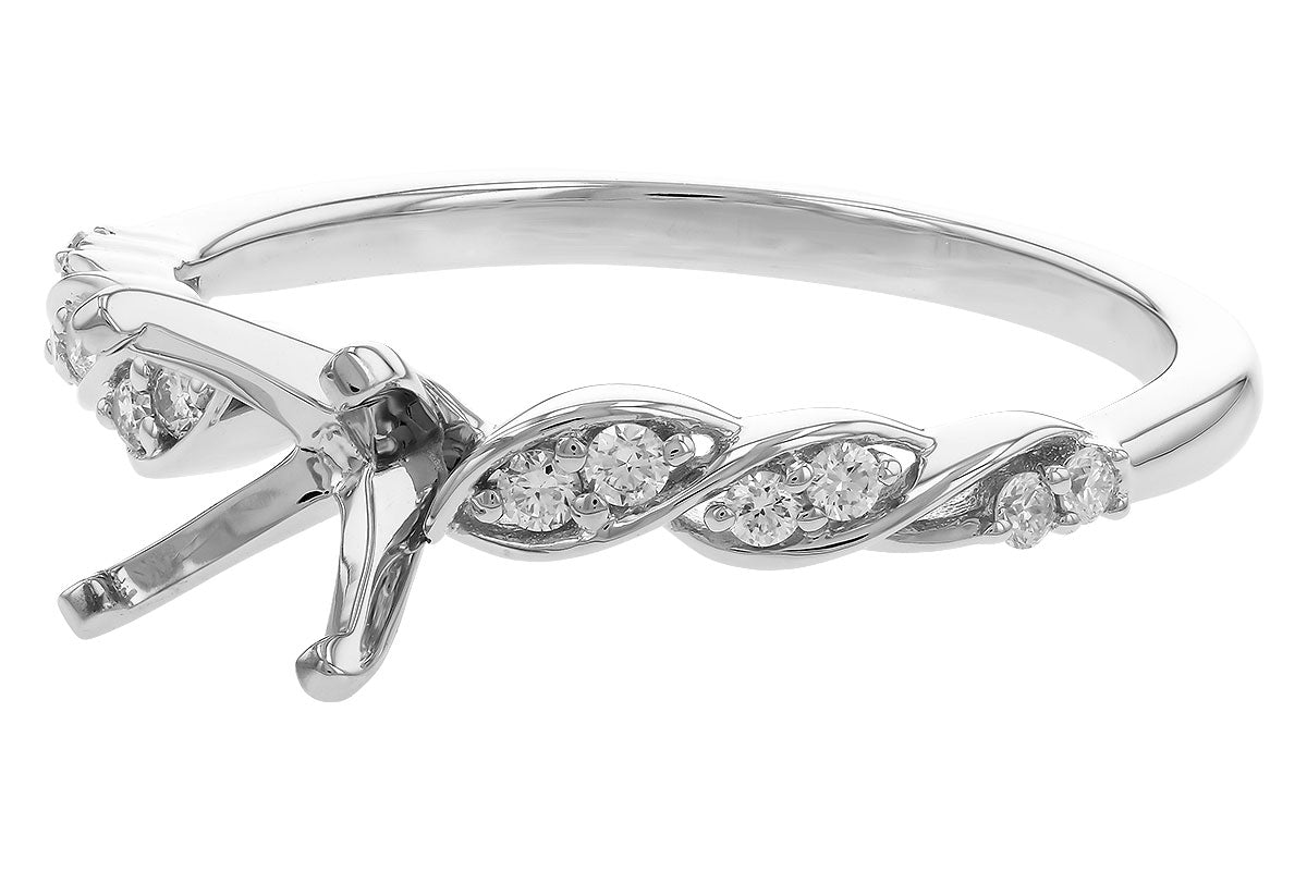 Allison Kaufman Diamond Engagement Ring Semi-Mount in 14K White Gold, 0.12 ctw (L7864), alternate view