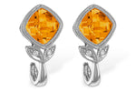 Allison Kaufman Citrine & Diamond Earrings in 14K White Gold, 1.60 ctw