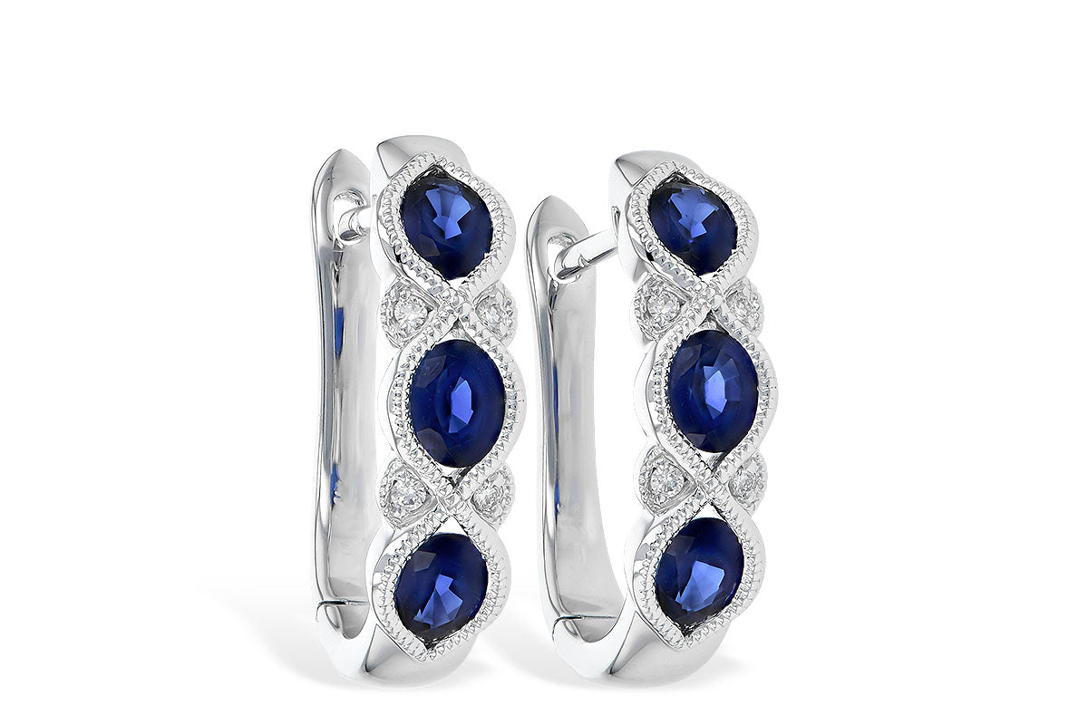 Allison Kaufman Sapphire & Diamond Earrings in 14K White Gold, 1.40 ctw