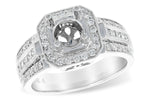 Allison Kaufman Diamond Engagement Ring Semi-Mount in 14K White Gold, 0.61 ctw (L7221)