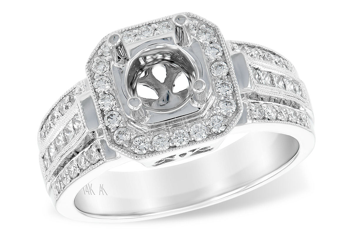 Allison Kaufman Diamond Engagement Ring Semi-Mount in 14K White Gold, 0.61 ctw (L7221)