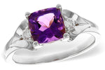 Allison Kaufman Amethyst & Diamond Ring in 14K White Gold, 1.44 ctw