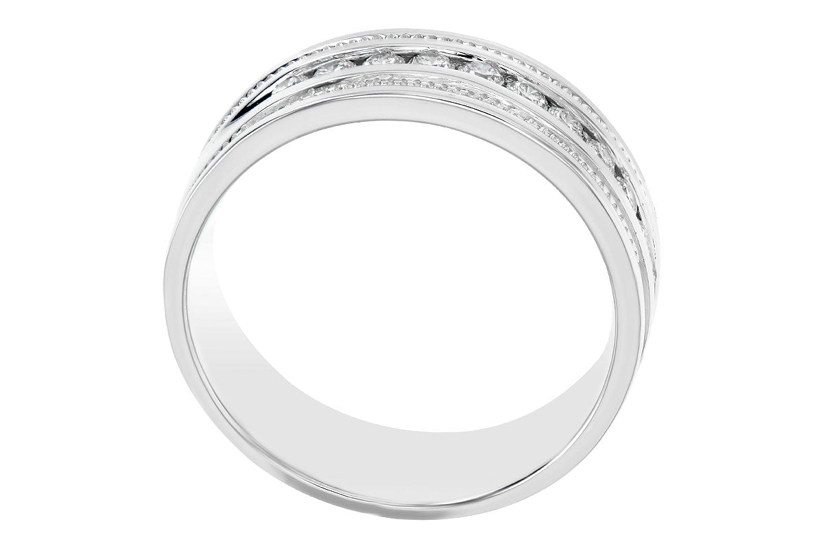 Allison Kaufman Diamond Men's Wedding Band in 14K White Gold, 0.46 ctw, alternate view