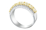 Allison Kaufman Yellow Diamond Wedding Band in 14K Two-Tone Gold, 1.64 ctw, alternate view