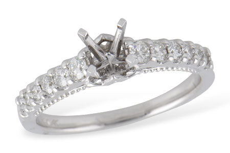 Allison Kaufman Diamond Engagement Ring Semi-Mount in 14K White Gold, 0.35 ctw (L7613)