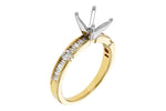 Allison Kaufman Baguette Diamond Engagement Ring Semi-Mount in 14K Yellow Gold, 0.40 ctw, alternate view