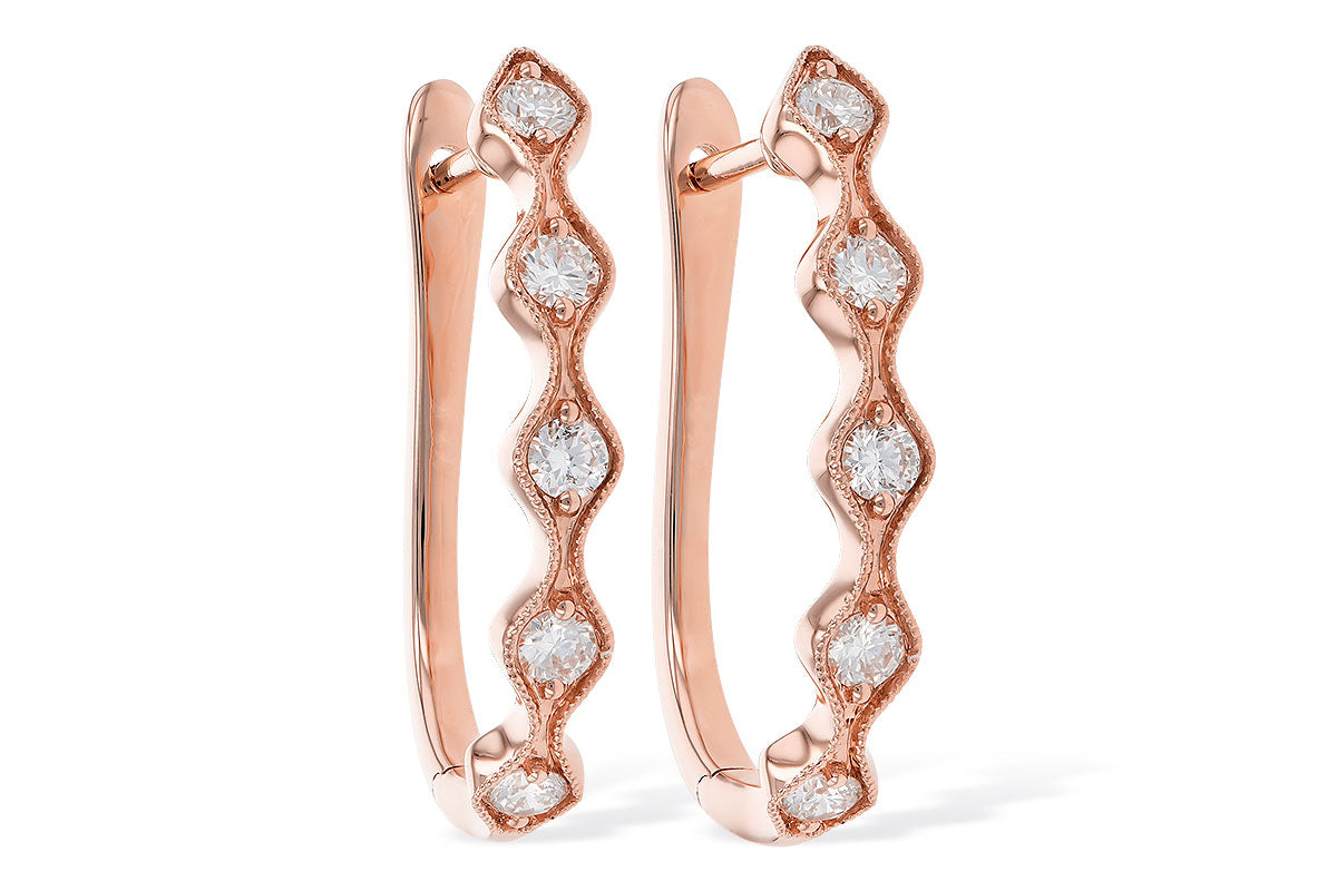 Allison Kaufman Diamond Earrings in 14K Rose Gold, 0.50 ctw (E2127)