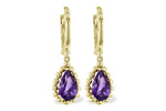 Allison Kaufman Amethyst Earrings in 14K Yellow Gold, 1.40 ctw