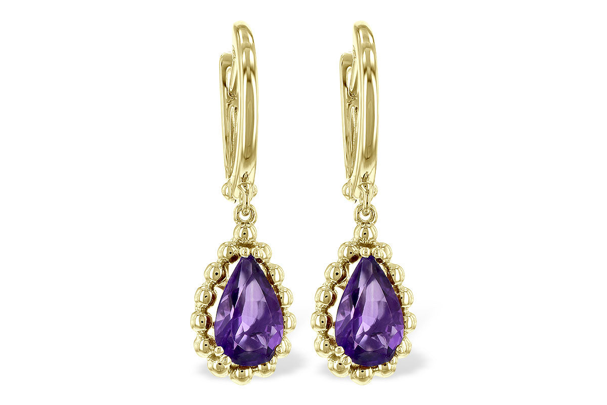 Allison Kaufman Amethyst Earrings in 14K Yellow Gold, 1.40 ctw