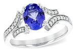 Allison Kaufman Tanzanite & Diamond Ring in 14K White Gold, 1.30 ctw
