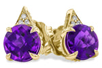 Allison Kaufman Amethyst & Diamond Earrings in 14K Yellow Gold, 1.35 ctw
