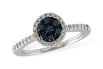 Allison Kaufman Blue Diamond Ring in 14K White Gold, 0.48 ctw