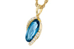 Allison Kaufman London Blue Topaz & Diamond Necklace in 14K Yellow Gold, 2.37 ctw, alternate view