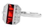 Allison Kaufman Garnet & Diamond Ring in 14K White Gold, 1.25 ctw, alternate view