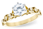 Allison Kaufman Diamond Engagement Ring Semi-Mount in 14K Yellow Gold, 0.12 ctw (L7744)