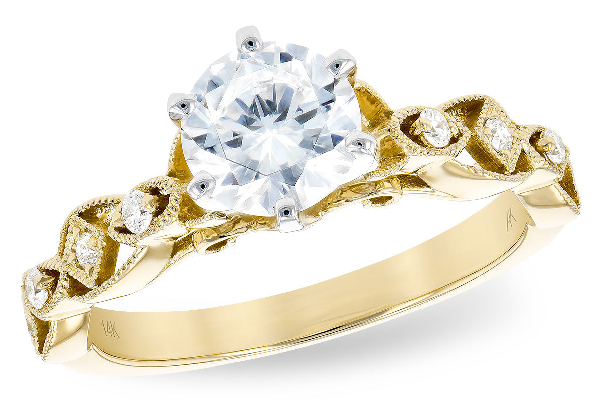 Allison Kaufman Diamond Engagement Ring Semi-Mount in 14K Yellow Gold, 0.12 ctw (L7744)