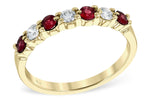 Allison Kaufman Ruby & Diamond Wedding Band in 14K Yellow Gold, 0.55 ctw