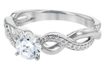 Allison Kaufman Diamond Engagement Ring Semi-Mount in 14K White Gold, 0.09 ctw (L7540), alternate view