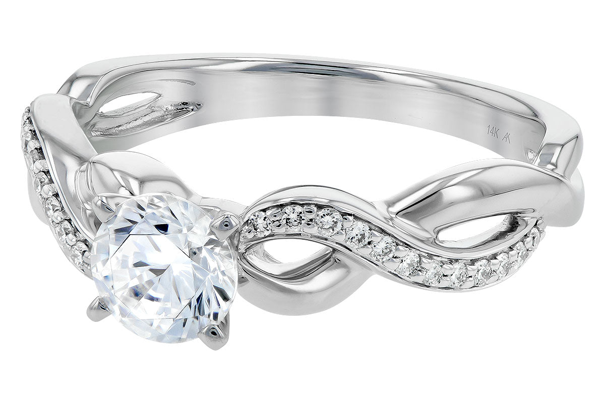 Allison Kaufman Diamond Engagement Ring Semi-Mount in 14K White Gold, 0.09 ctw (L7540), alternate view