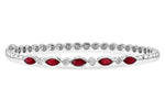 Allison Kaufman Ruby & Diamond Bangle Bracelet in 14K White Gold, 1.63 ctw