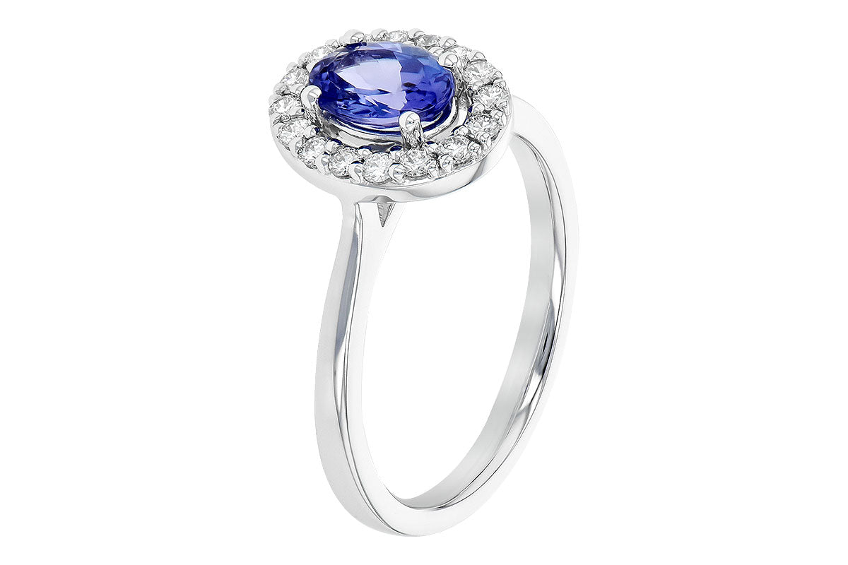Allison Kaufman Tanzanite & Diamond Ring in 14K White Gold, 0.97 ctw, alternate view