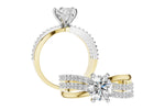 Allison Kaufman Diamond Engagement Ring Semi-Mount in 14K Yellow & White Gold, 0.34 ctw, alternate view