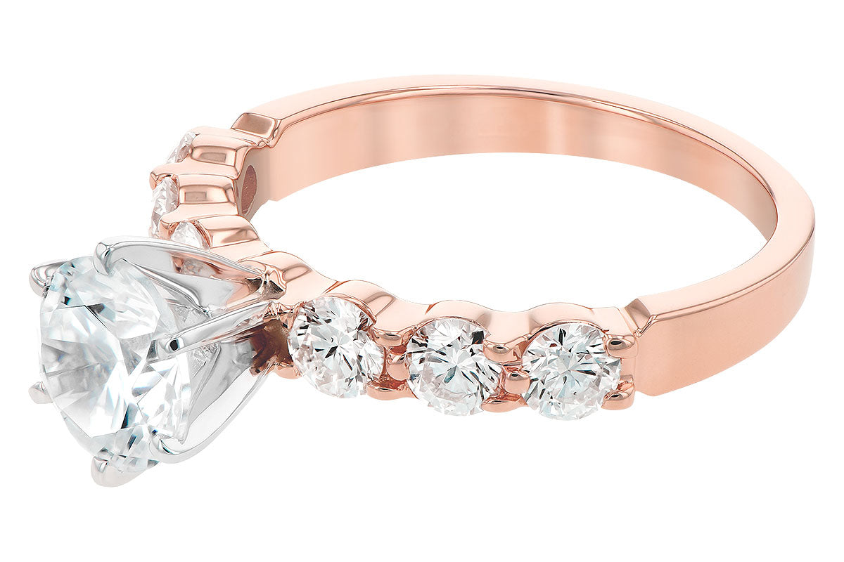 Allison Kaufman Diamond Engagement Ring Semi-Mount in 14K Rose Gold, 0.85 ctw, alternate view