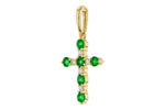 Allison Kaufman Emerald & Diamond Pendant in 14K Yellow Gold, 0.35 ctw, alternate view