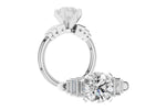 Allison Kaufman Baguette Diamond Engagement Ring Semi-Mount in 14K White Gold, 0.26 ctw, alternate view