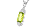 Allison Kaufman Peridot & Diamond Necklace in 14K White Gold, 2.00 ctw (N8313), alternate view