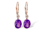 Allison Kaufman Amethyst & Diamond Earrings in 14K Rose Gold, 2.90 ctw