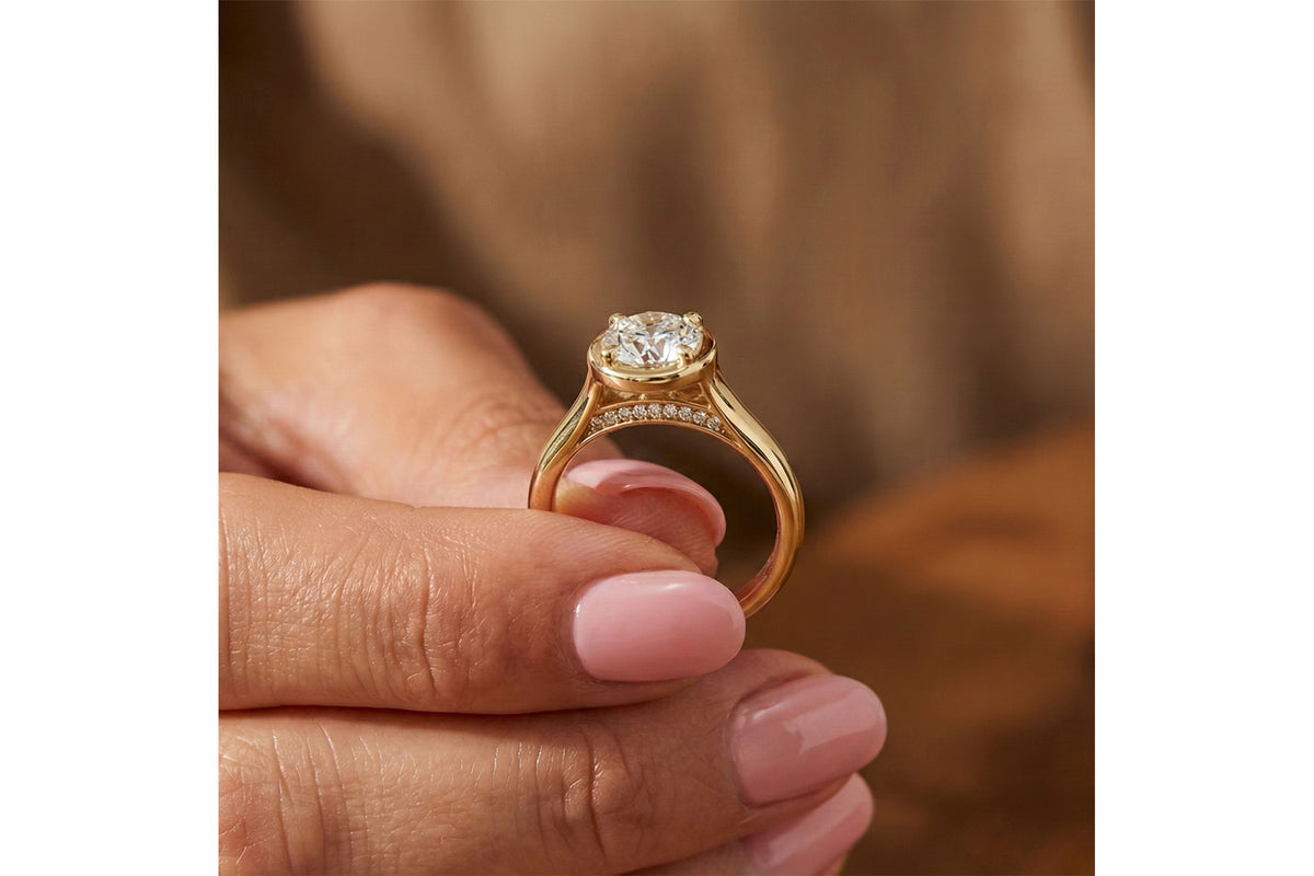 Allison Kaufman Diamond Engagement Ring Semi-Mount in 14K White Gold, 0.09 ctw (L7923), alternate view