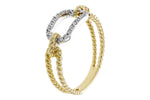 Allison Kaufman Diamond Ring in 14K Yellow & White Gold, 0.15 ctw, alternate view