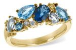 Allison Kaufman Blue Topaz & Diamond Ring in 14K Yellow Gold, 2.16 ctw