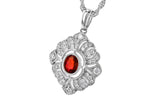 Allison Kaufman Ruby & Diamond Necklace in 14K White Gold, 0.70 ctw, alternate view