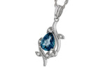 Allison Kaufman London Blue Topaz & Diamond Necklace in 14K White Gold, 1.25 ctw, alternate view