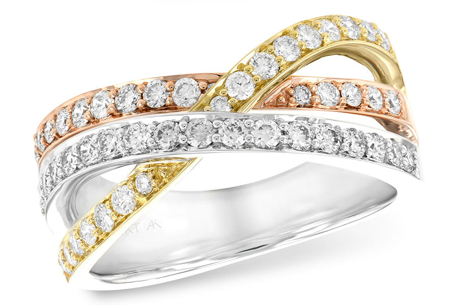 Allison Kaufman Diamond Wedding Band in 14K Yellow & White Gold, 0.74 ctw