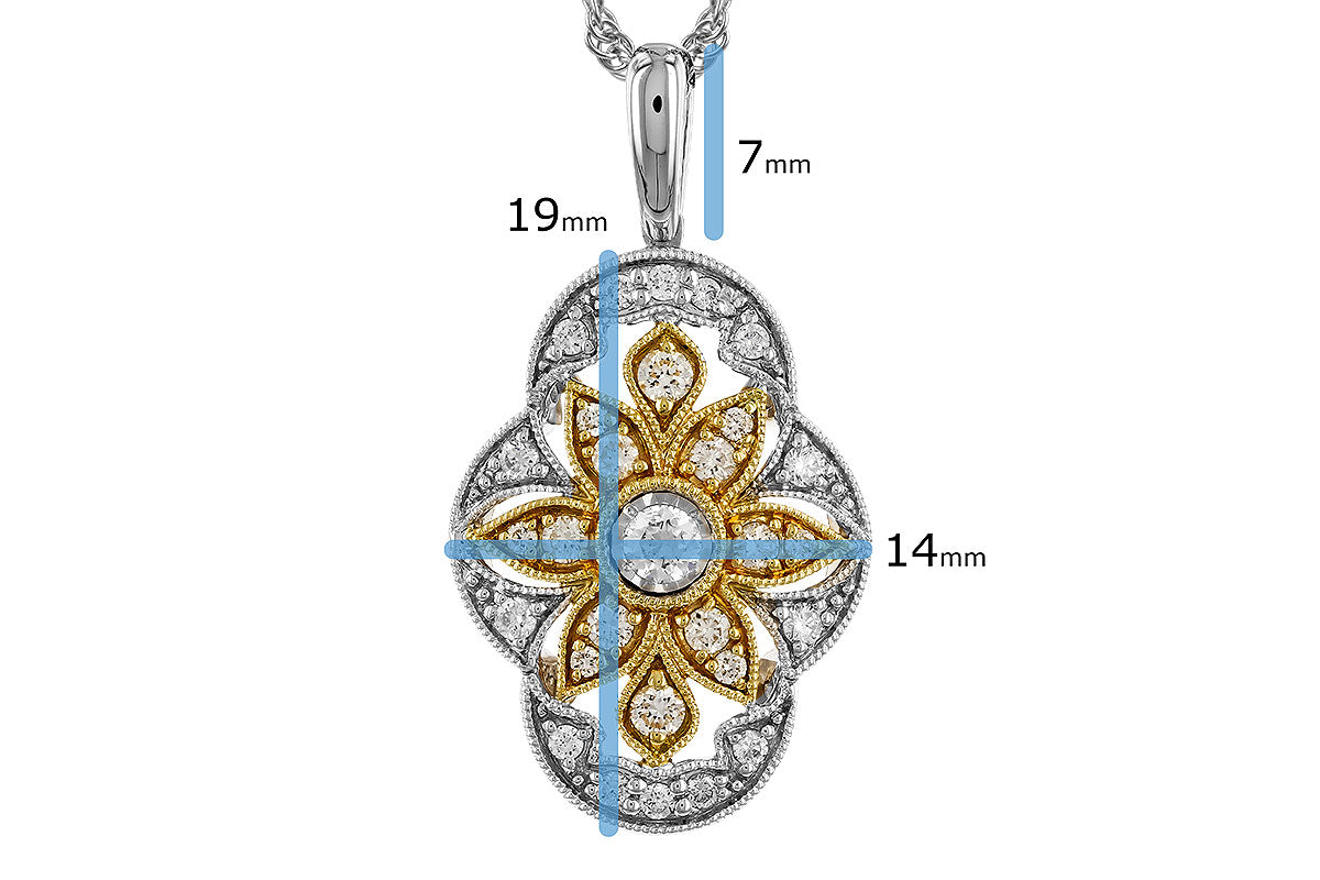 Allison Kaufman Diamond Necklace in 14K Yellow & White Gold, 0.33 ctw (N8477), alternate view